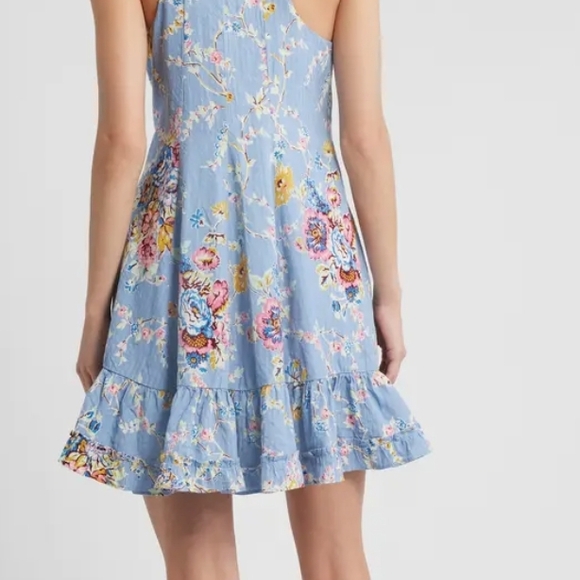 Blue Floral Ruffle Dress - Picture 5 of 6